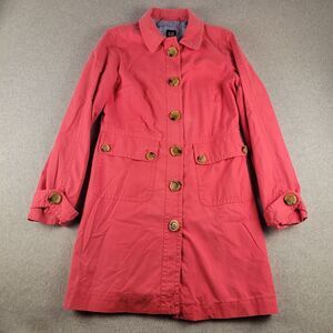 Gap Coat Womens Medium Pink‎ Button Front Pockets Collared Long Sleeve Y2K